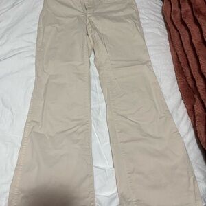 Aritzia Cream Boot Cut Pants